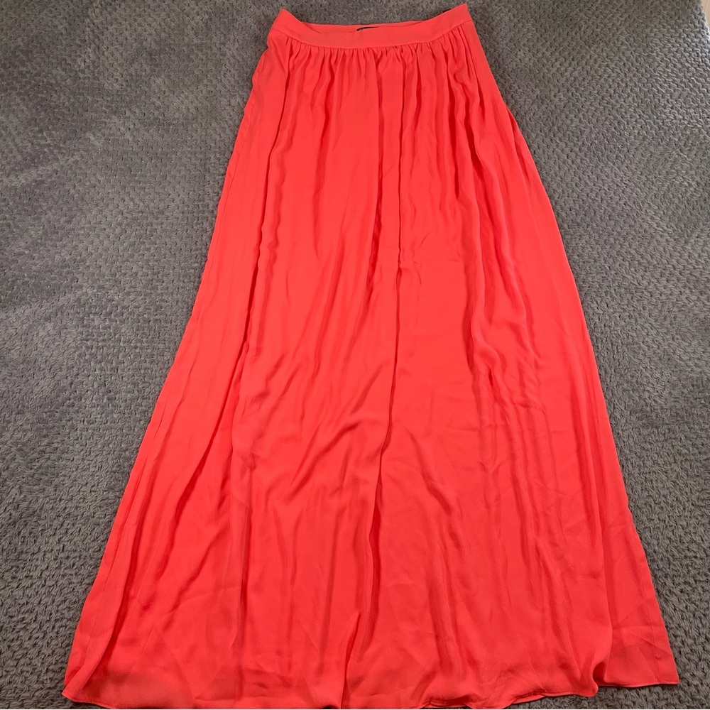 Express Maxi Skirt‎ Women's Size 4 Pink Side Zipper Flowy Lined Barbiecore